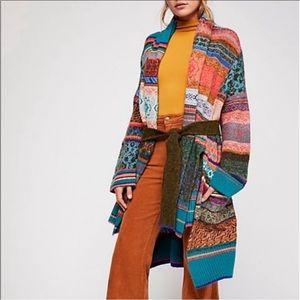 Free People Fantasia Fairisle Cardigan Sweater Size XS/S